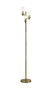 Ginamuro Floor Lamp, 3 x E14, Antique Brass