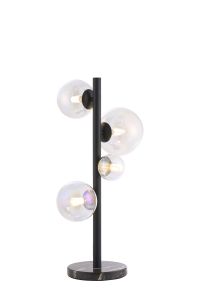 Monza Table Lamp, 4 x G9, Satin Black, Iridescent Plated Glass