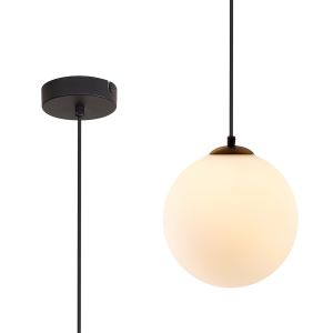 Monza 18cm Single Pendant, 1 x G9, Satin Black/Opal