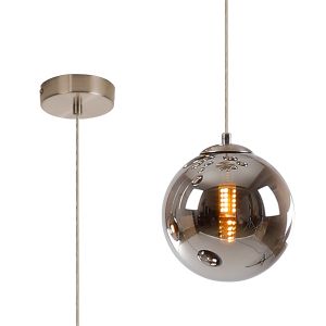 Monza 18cm Single Pendant, 1 x G9, Satin Nickel/Chrome Plated