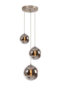Monza 31cm Round Pendant, 3 x G9, Satin Nickel/Chrome Plated