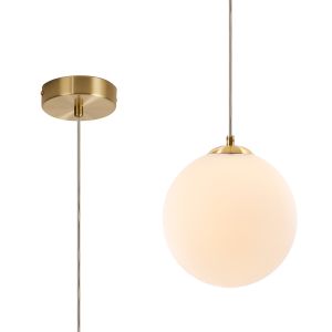 Monza 18cm Single Pendant, 1 x G9, Satin Gold/Opal