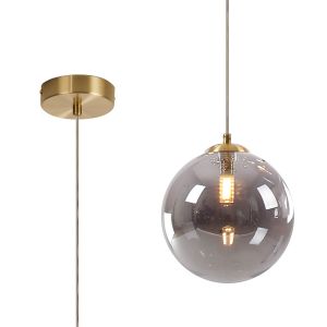 Monza 18cm Single Pendant, 1 x G9, Satin Gold/Smoke Plated