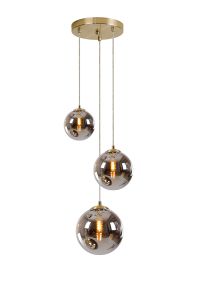 Monza 31cm Round Pendant, 3 x G9, Satin Gold/Chrome Plated