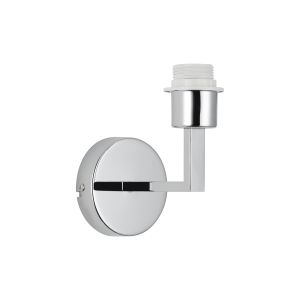 Clara 1 Light Round Base Wall Lamp (FRAME ONLY), E27 Polished Chrome