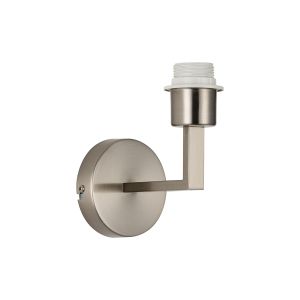 Clara 1 Light Round Base Wall Lamp (FRAME ONLY), E27 Satin Nickel