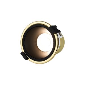 Mila, 5/8W, Triac Dimmable 4CCT LED Fire Rated Downlight, Black Inner & Gold Trim, Cut Out: 70mm, 800lm, 60° Deg, IP65, 5yrs Warranty