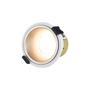 Mila, 5/8W, Triac Dimmable 4CCT LED Fire Rated Downlight, Satin Nickel Inner & White Trim, Cut Out: 70mm, 800lm 60° Deg IP65, 5yrs Warranty