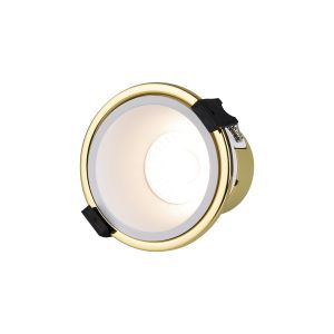 Mila, 5/8W, Triac Dimmable 4CCT LED Fire Rated Downlight, White Inner & Gold Trim, Cut Out: 70mm, 800lm, 60° Deg, IP65, 5yrs Warranty