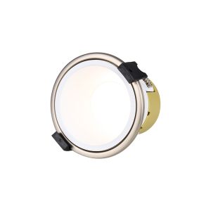 Mila, 5/8W, Triac Dimmable 4CCT LED Fire Rated Downlight, White Inner & Satin Nickel Trim, Cut Out: 70mm, 800lm 60° Deg IP65, 5yrs Warranty