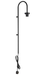 Zenth 85cm Satin Black Curved 1 Light E27 Switched/Touch Dimmer Wall Light With Plug (FRAME ONLY)