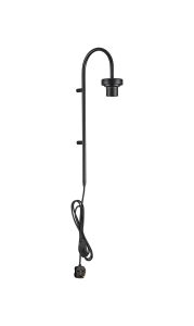 Zenth 50cm Satin Black Curved 1 Light E27 Switched/Touch Dimmer Wall Light With Plug (FRAME ONLY)