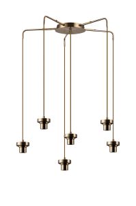 Zenth Antique Brass 6 Light E27 Round Multiple Spider Pendant Extendable Diameter (FRAME ONLY) (MAX 2.5KG SHADE)