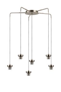 Zenth Satin Nickel 6 Light E27 Round Multiple Spider Pendant Extendable Diameter (FRAME ONLY) (MAX 2.5KG SHADE)