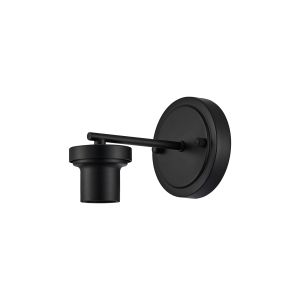 Zenth Satin Black 1 Light E27 Round Plate Wall Light (FRAME ONLY)