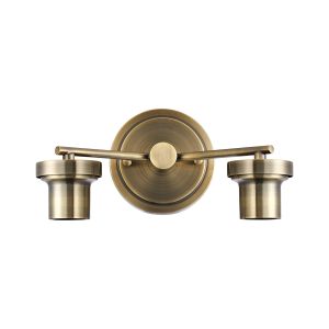 Zenth Antique Brass 2 Light E27 Round Plate Wall Light (FRAME ONLY)