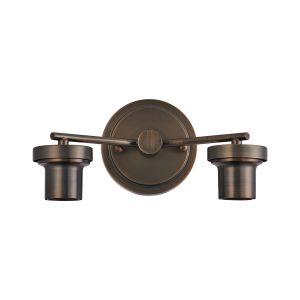Zenth Matt Bronze 2 Light E27 Round Plate Wall Light (FRAME ONLY)