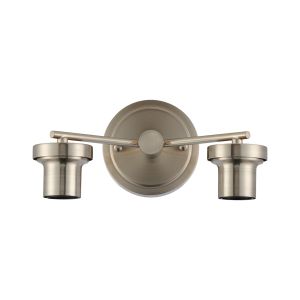 Zenth Satin Nickel 2 Light E27 Round Plate Wall Light (FRAME ONLY)