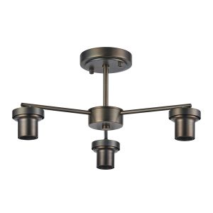 Zenth 44cm Matt Bronze 3 Light Downward Semi Ceiling (FRAME ONLY)
