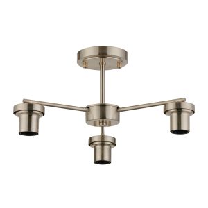 Zenth 44cm Satin Nickel 3 Light Downward Semi Ceiling (FRAME ONLY)