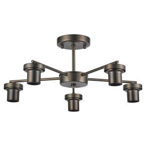 Zenth 51cm Matt Bronze 5 Light Downward Semi Ceiling (FRAME ONLY)