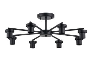 Zenth 66cm Satin Black 8 Light Downward Semi Ceiling (FRAME ONLY)