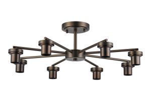 Zenth 66cm Matt Bronze 8 Light Downward Semi Ceiling (FRAME ONLY)
