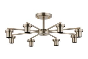 Zenth 66cm Satin Nickel 8 Light Downward Semi Ceiling (FRAME ONLY)