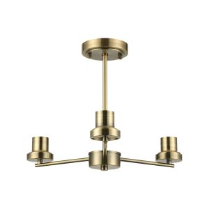 Zenth 44cm Antique Brass 3 Light Upward Semi Ceiling (FRAME ONLY)