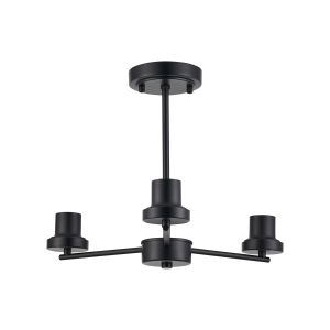 Zenth 44cm Satin Black 3 Light Upward Semi Ceiling (FRAME ONLY)