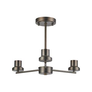 Zenth 44cm Matt Bronze 3 Light Upward Semi Ceiling (FRAME ONLY)