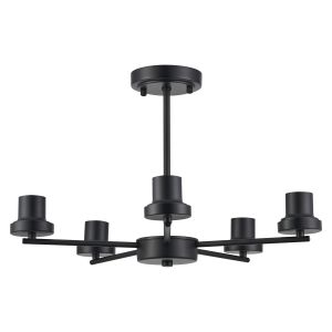 Zenth 52cm Satin Black 5 Light Upward Semi Ceiling (FRAME ONLY)