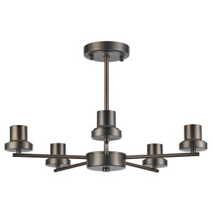 Zenth 52cm Matt Bronze 5 Light Upward Semi Ceiling (FRAME ONLY)