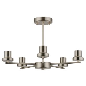 Zenth 52cm Satin Nickel 5 Light Upward Semi Ceiling (FRAME ONLY)