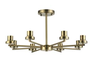 Zenth 66cm Antique Brass 8 Light Upward Semi Ceiling (FRAME ONLY)