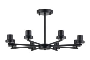 Zenth 66cm Satin Black 8 Light Upward Semi Ceiling (FRAME ONLY)