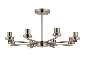 Zenth 66cm Satin Nickel 8 Light Upward Semi Ceiling (FRAME ONLY)