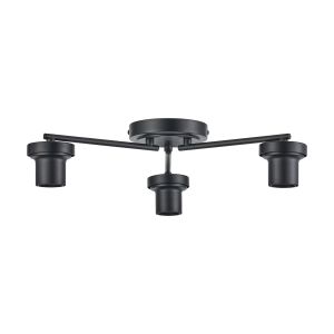 Zenth Satin Black 3 Light Flush Ceiling (FRAME ONLY)