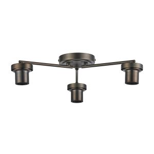 Zenth Matt Bronze 3 Light Flush Ceiling (FRAME ONLY)