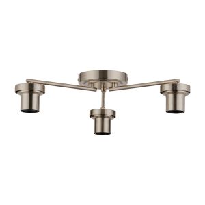 Zenth Satin Nickel 3 Light Flush Ceiling (FRAME ONLY)