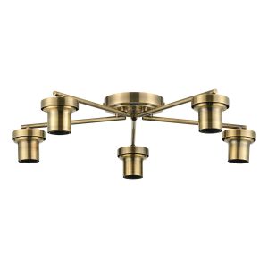 Zenth Antique Brass 5 Light Flush Ceiling (FRAME ONLY)