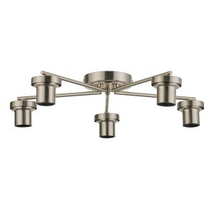 Zenth Satin Nickel 5 Light Flush Ceiling (FRAME ONLY)