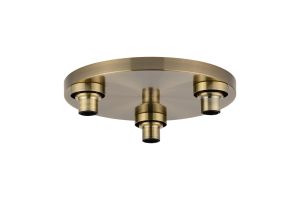 Zenth Antique Brass 3 Light E27 Round Flush Ceiling (FRAME ONLY)