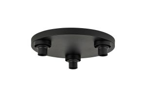 Zenth Satin Black 3 Light E27 Round Flush Ceiling (FRAME ONLY)