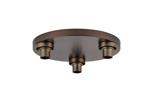 Zenth Matt Bronze 3 Light E27 Round Flush Ceiling (FRAME ONLY)