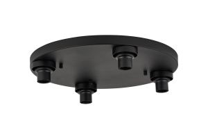 Zenth Satin Black 4 Light E27 Round Flush Ceiling (FRAME ONLY)