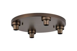 Zenth Matt Bronze 4 Light E27 Round Flush Ceiling (FRAME ONLY)