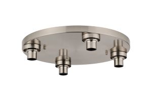 Zenth Satin Nickel 4 Light E27 Round Flush Ceiling (FRAME ONLY)