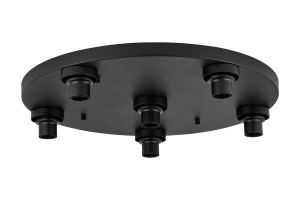 Zenth Satin Black 6 Light E27 Round Flush Ceiling (FRAME ONLY)
