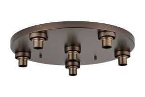 Zenth Matt Bronze 6 Light E27 Round Flush Ceiling (FRAME ONLY)